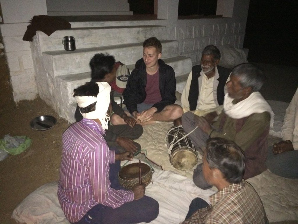 A night in the village - Drum circle all night long at the village ashram.
