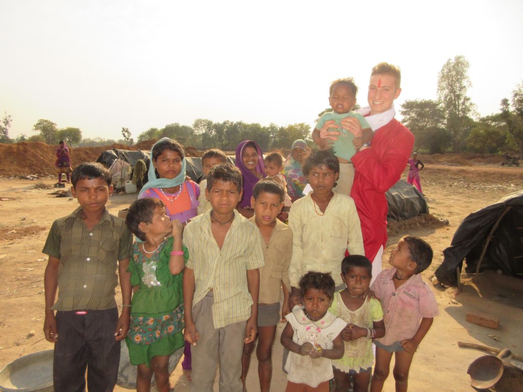 Spending time with the children of a nomadic families.