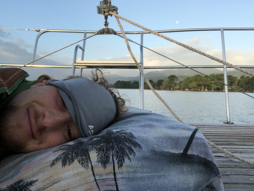 Sleeping on deck and Waking up with the sun.